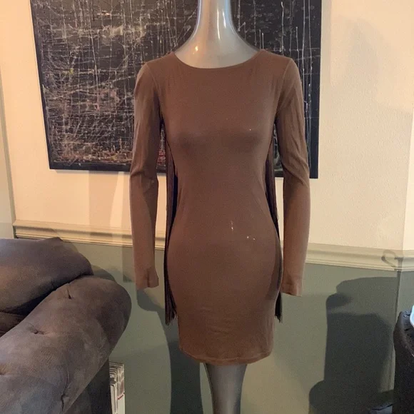 Stella McCartney Fringed Long-Sleeve Dress